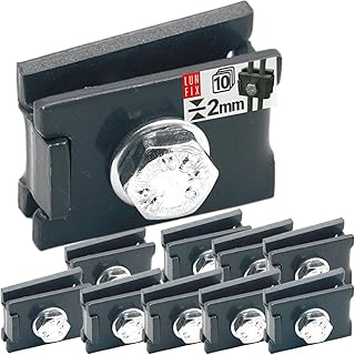 Connecteurs en L acier galvanisé 6x20 mm anthracite, lot de 10, fixation pour grillage rigide, attache panneaux double fil, jonction treillis métallique