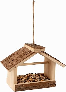 Flamingo mangeoire pour Oiseaux Loo – Petite maisonnette en Bois de pin – Suspendue – 23x11x11,6cm