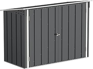 Duramax Abri à vélos pour 2 vélos avec portes doubles verrouillables entièrement larges, abri de stockage en métal, abri de jardin pour vélos, stockage de vélos, 203 x 101 x 146 cm, anthracite