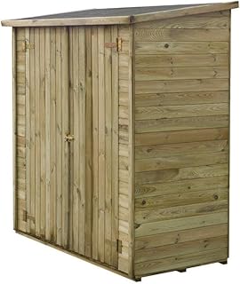 Abri Jardin Bois adossable Lipki - 1.79 x 0.9 x 1.78/1.87 m - 1.61 m² - 12 mm - avec Plancher