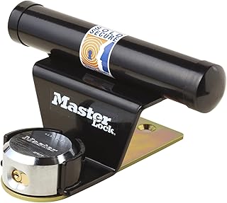 Master Lock 1488EURDAT Protector pour Porte de Garage Basculante avec Serrure à Clé, Noir