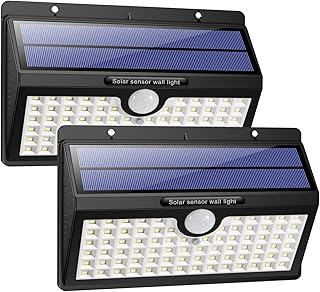 HETP Lampe Solaire Extérieur  2 Pack 78 led 180° Détecteur de Mouvement éclairage étanche Sans Fil Spot Lumière Puissant Sécurité pour Jardin</div>
<div class=