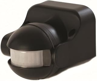 SCS Sentinel, HCN0044, Détecteur de Mouvement pour Éclairage Extérieur, Distance Détection 12 m en Champ Libre, Angle 180°, IP44, LightSensor Noir