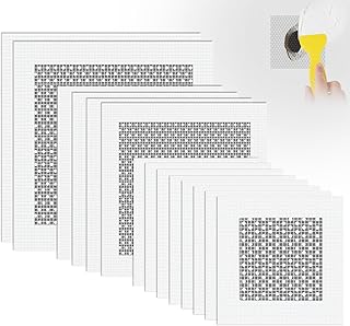 flintronic 14 Pièces Patch de Réparation de Mur en Aluminium, 2/4/6 Inch Patchs Auto-Adhésif en Maille, Kit de Réparation de Cloison Sèche, pour Réparation de Cloisons Sèches Murs Plafonds Endommagés