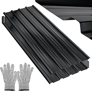 Lot de 24 plaques de toit en tôle ondulée, 129 x 46 cm, imperméables et inoxydables, idéales pour abris de voiture, revêtement mural en métal et toits en tôle d