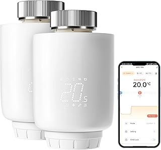 DEWENWILS Lot de 2 Tête Thermostatique Connectée et Intelligente WiFi, Thermostat Radiateur Connecté, Programmabile e Compatibile Con Alexa e Google Assistant, Controllo tramite App Tuya