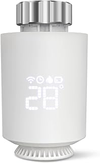 Vanne Thermostatique Radiateur, Tête Thermostatique Connectée et Intelligente, Contrôle Vocal, Compatible avec Alexa/Home Assistant, Programmation Hebdomadaire/Économie d