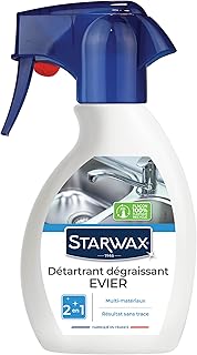 STARWAX Détartrant Dégraissant pour Évier - 250ml - Idéal pour Éliminer le Tartre et la Graisse dans les Éviers