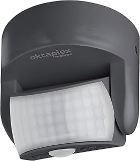 Oktaplex Bea Détecteur de Mouvement extérieur IP65 orientable 180° Capteur Infrarouge 12 m Portée 230 V Anthracite avec capteur crépusculaire